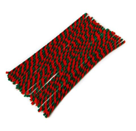 Проволока синельная двухцветная, красный/зеленый