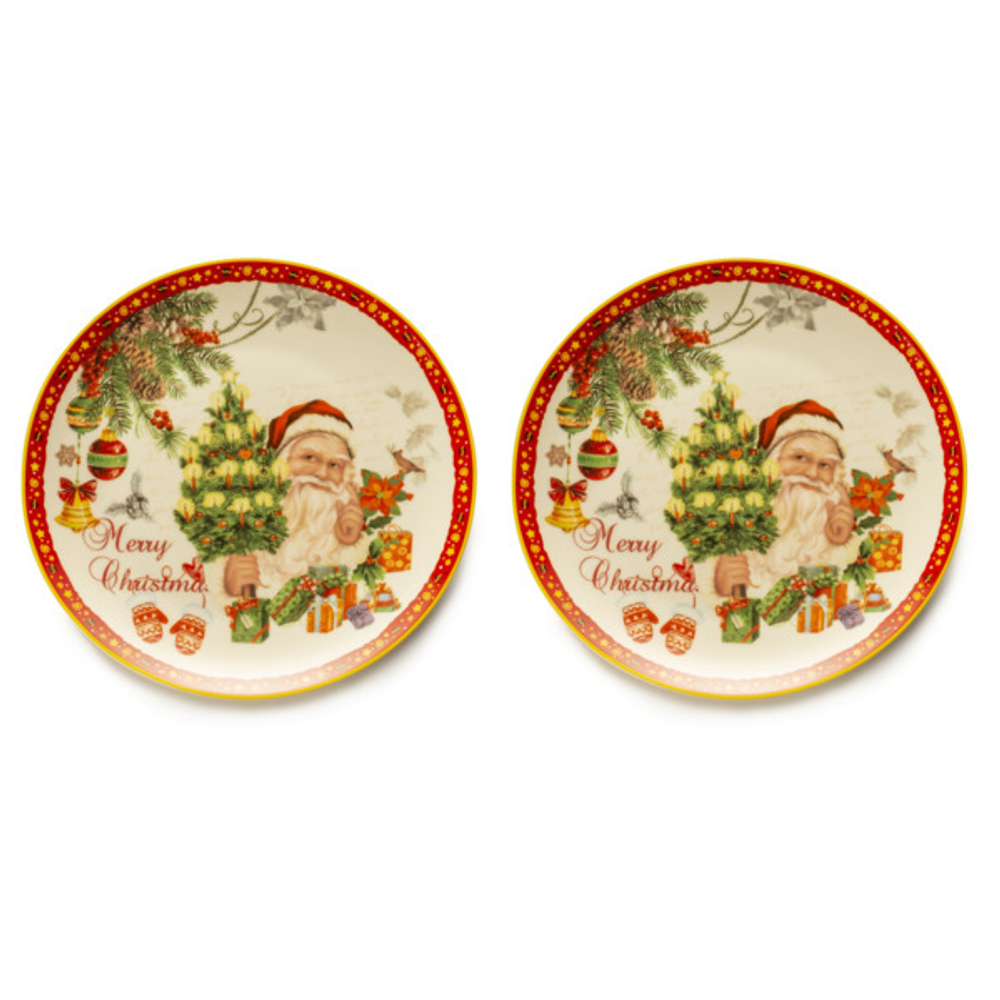 Набор тарелок закусочных 2шт 20см Lamart Noel Сюрприз Веселого Рождества