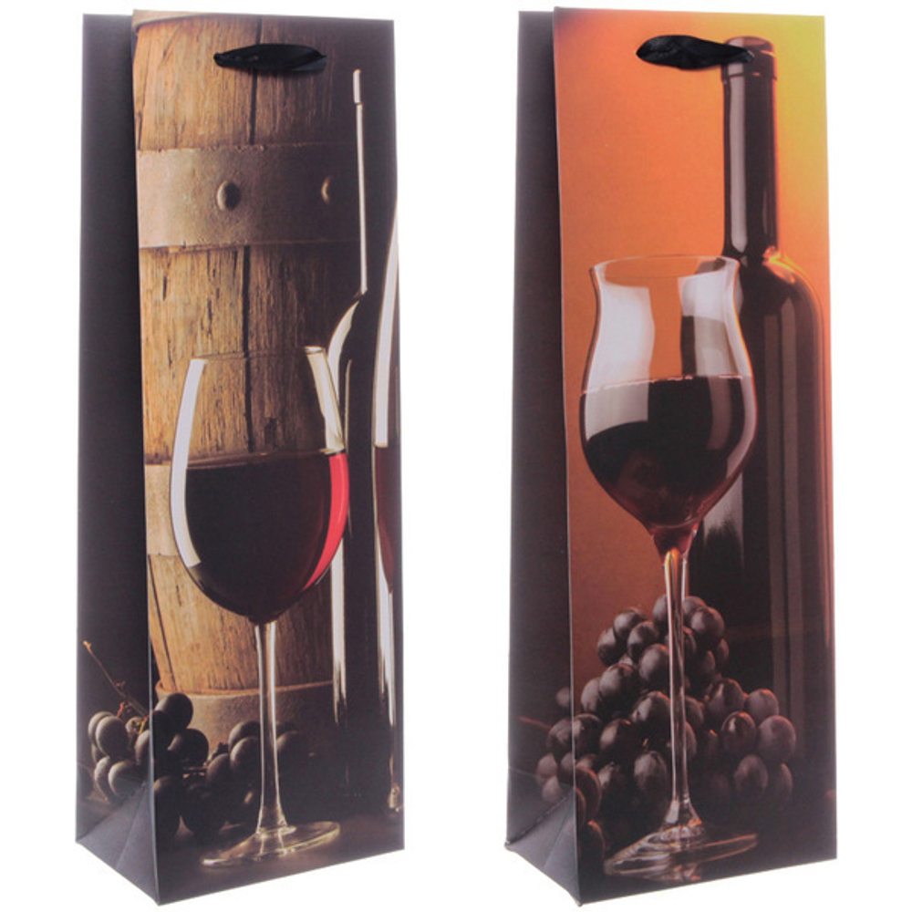 Пакет подарочный «Бокал» 36*12.5*10 см, микс