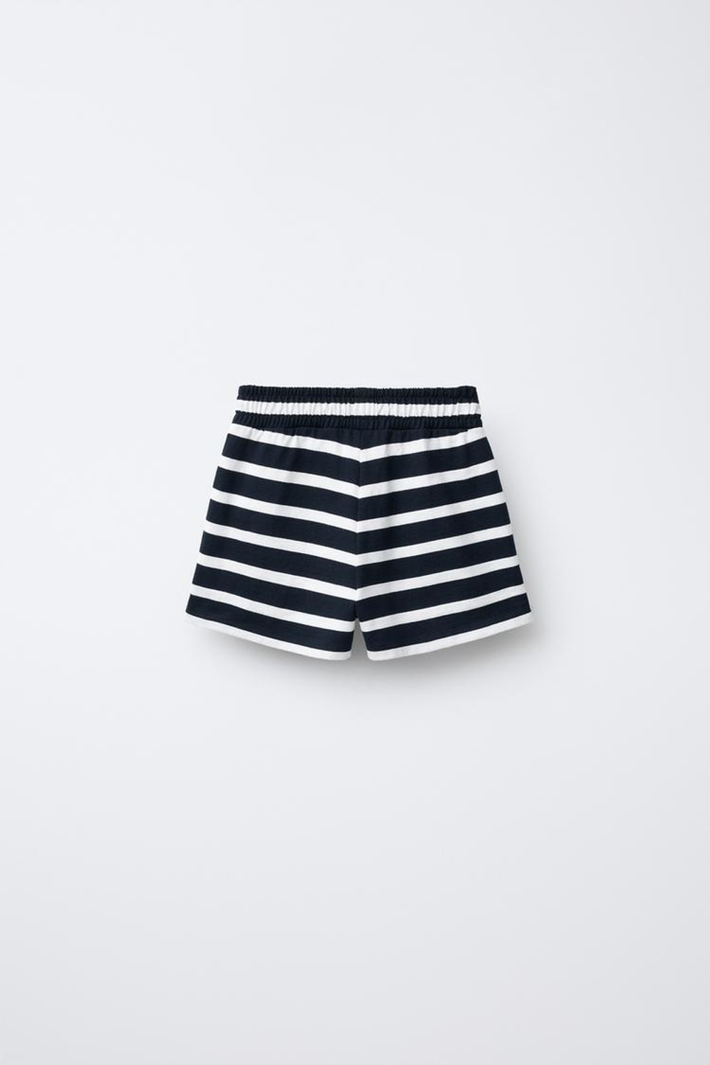 ZARA КОМПЛЕКТ ИЗ ФУТБОЛКИ И ШОРТОВ-БЕРМУДОВ В РУБЧИК HEAVY, БЕЛЫЙ/МОРСКОЙ СИНИЙ