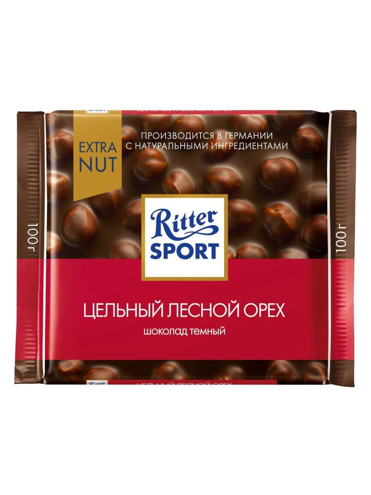 Шоколад тёмный Ritter Sport Цельный лесной орех 100 г x 2 шт
