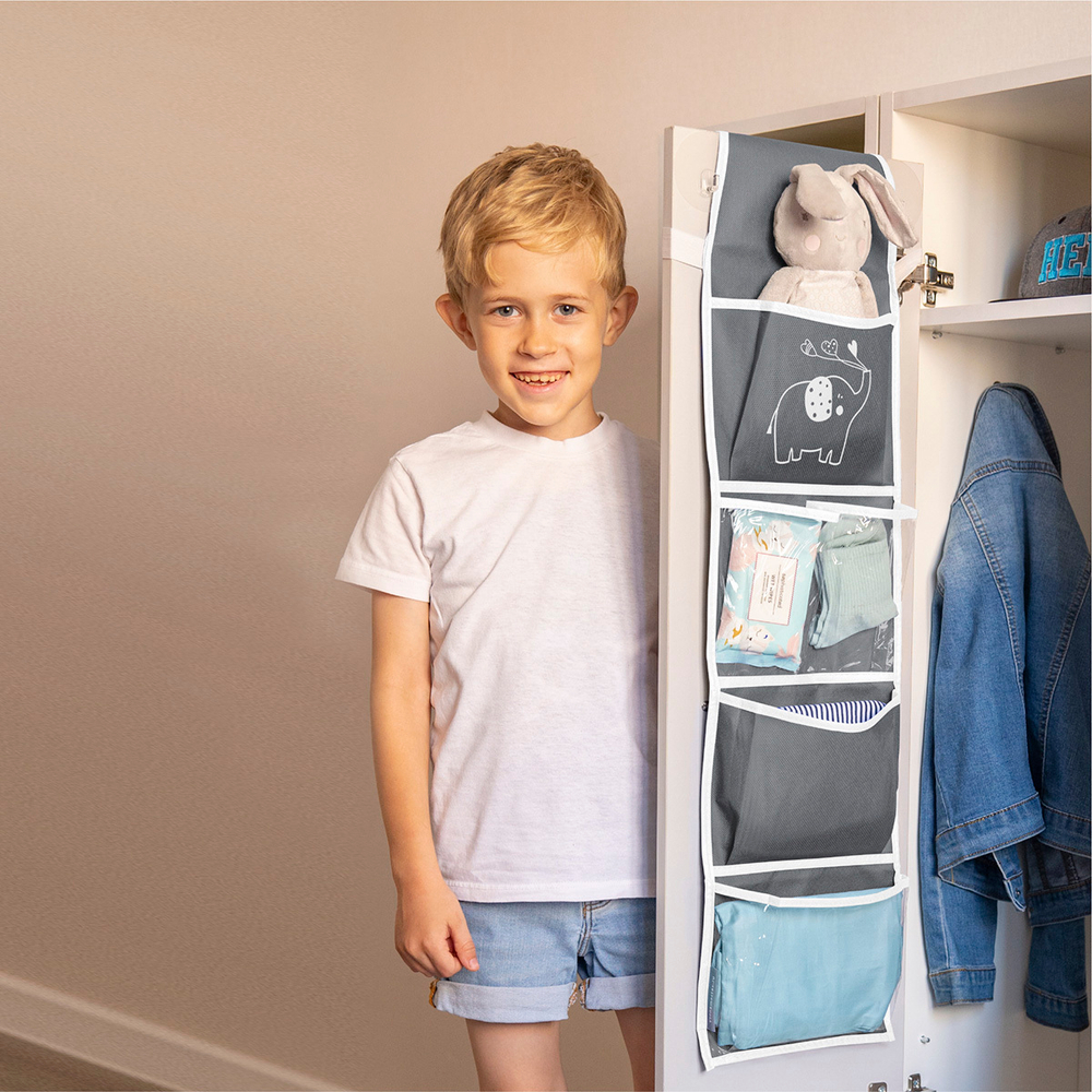 Кармашки для детского сада на резинке. Слоник