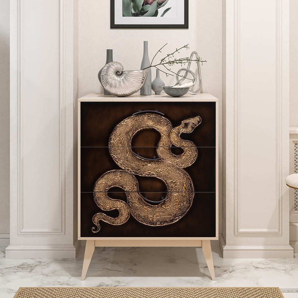 Комод Серпентис с 3 ящиками Айвори