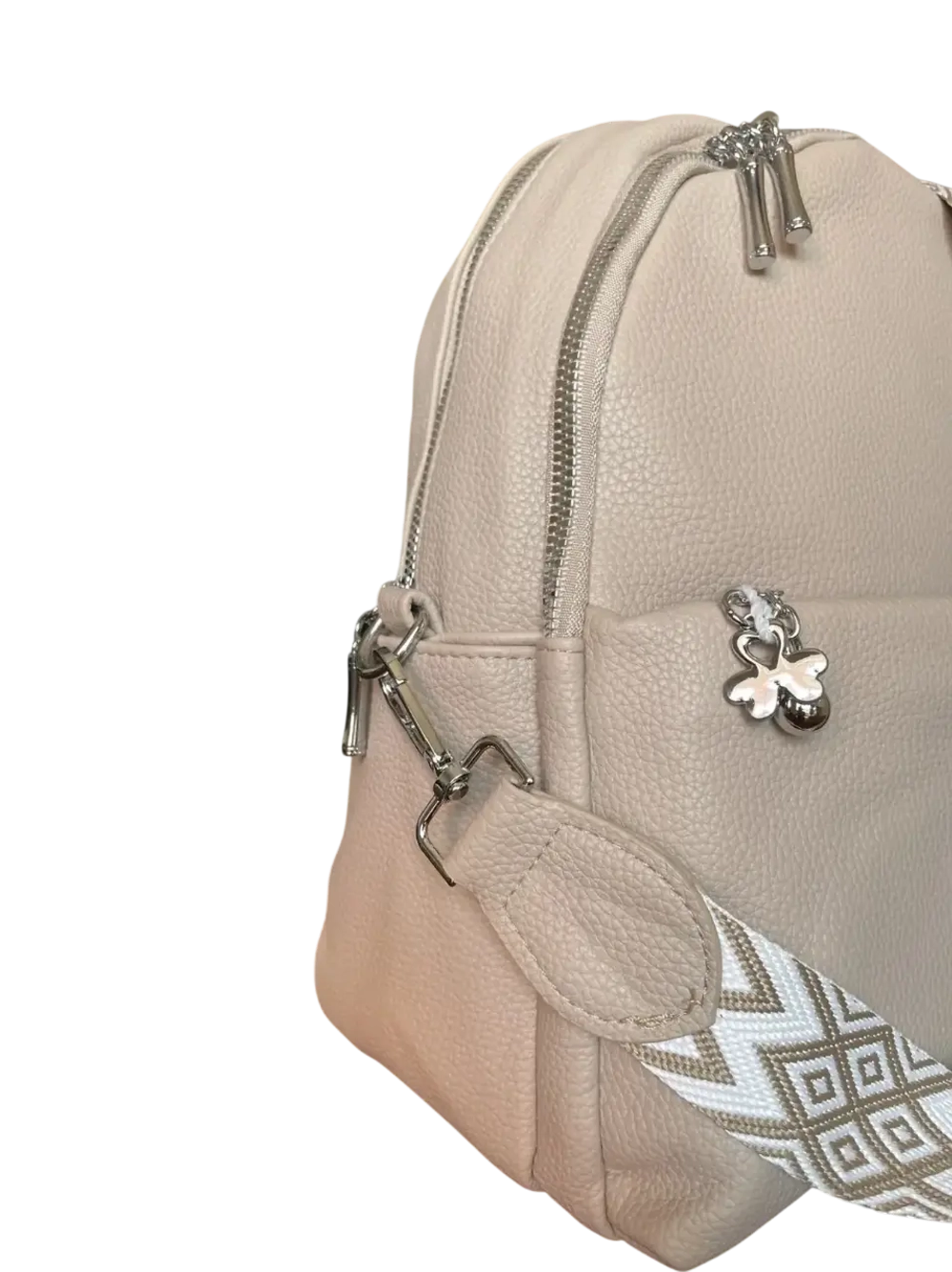 Рюкзак сумка женская из экокожи бежевая QOZA