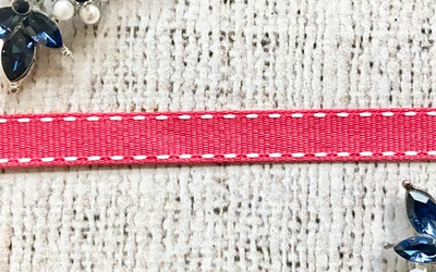 Лента репсовая с пунктиром, ш. 1 см, коралл