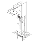 Душевая система с душевым смесителем-полкой и термостатом AM.PM Func F078F222 Черный