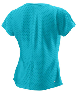 Женская теннисная футболка Wilson Training V-Neck II - scuba blue