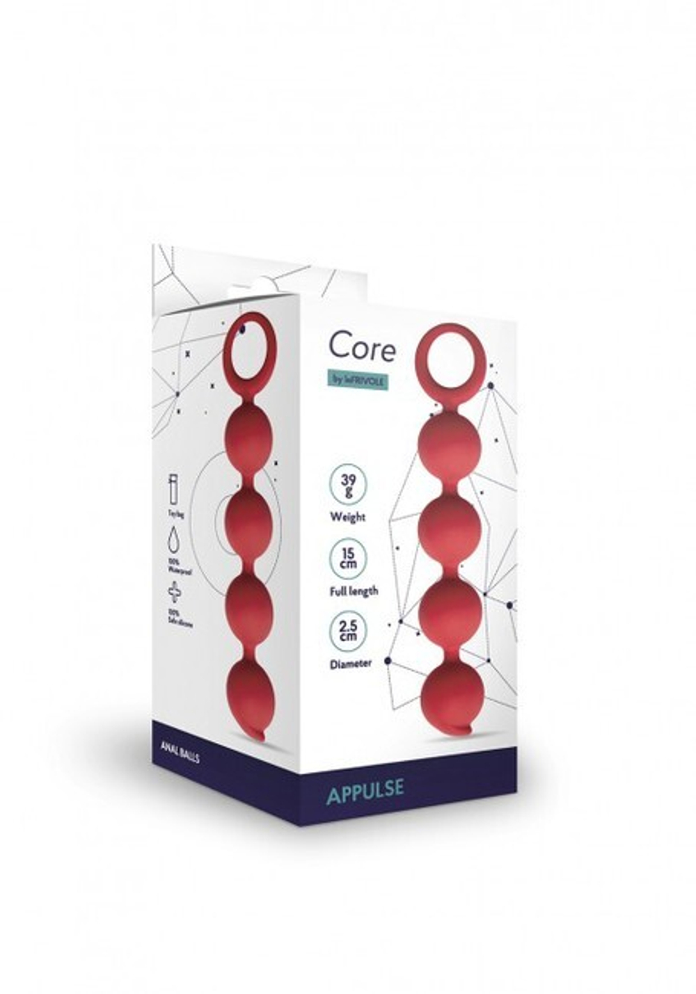 Анальная цепочка силиконовая Appulse (бордовый) (Цвет: бордовый)