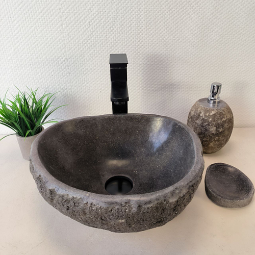 Раковина из речного камня RS-66033 37х35х15 из натурального камня