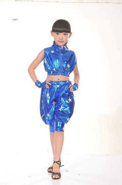 Костюм детский из блестящей ткани с принтами звезд