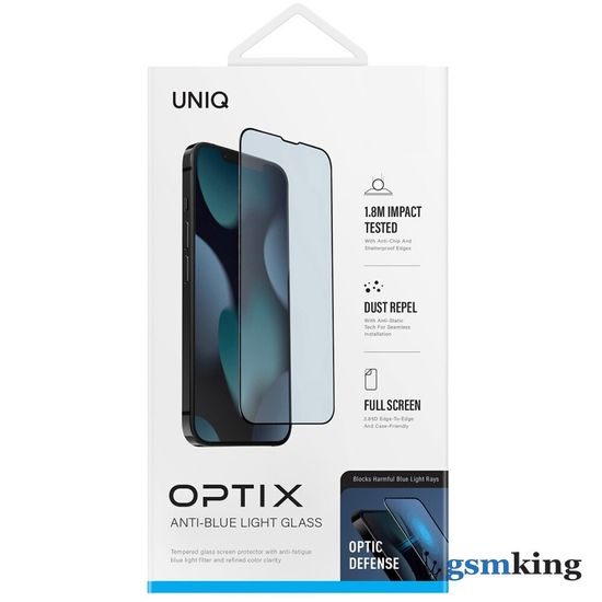 Uniq OPTIX ANTI-BLUE LIGHT Tempered Glass Screen for IPhone 13 Pro Max