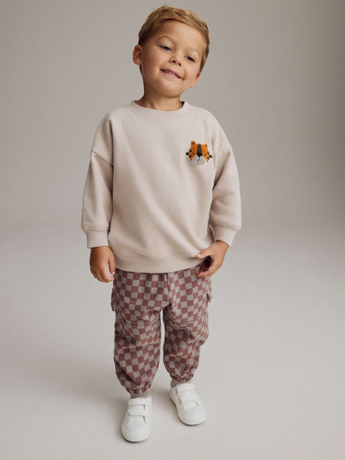 Толстовка и джоггеры в комплекте для мальчика Next B16-821, Серый, Коричневый