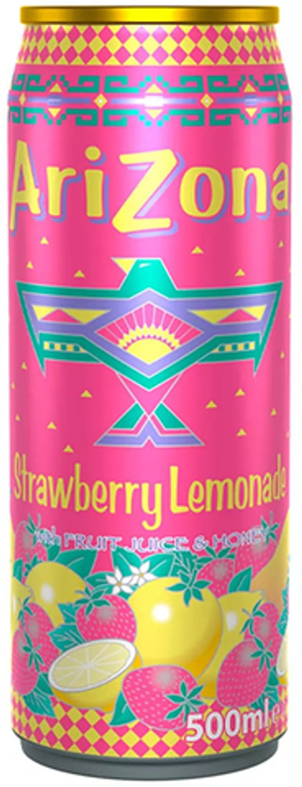 Чай Холодный Зеленый со Вкусом Клубники Arizona Strawberry Lemonade 0.5 - банка