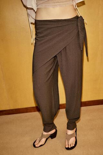 ZARA БРЮКИ С УЗОРОМ «ПЛАТОК», КОРИЧНЕВЫЙ