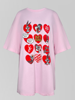 Футболка JN 087 удлиненная свободная с принтом спереди