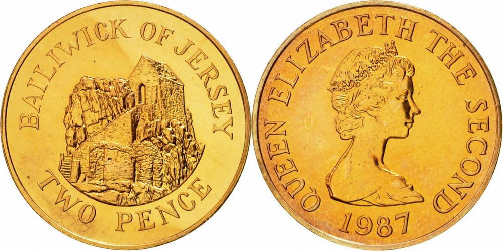 Джерси 2 пенса, 1983 - 1992 Скит Святого Хельера aUNC