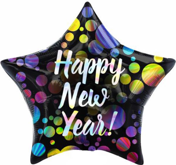 Шар (18''/46 см) Звезда, С Новым Годом!, 1 шт.