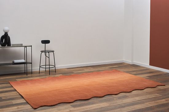 Ковер из шерсти over horizon терракотового цвета из коллекции trendy ruffles, 200х300 см