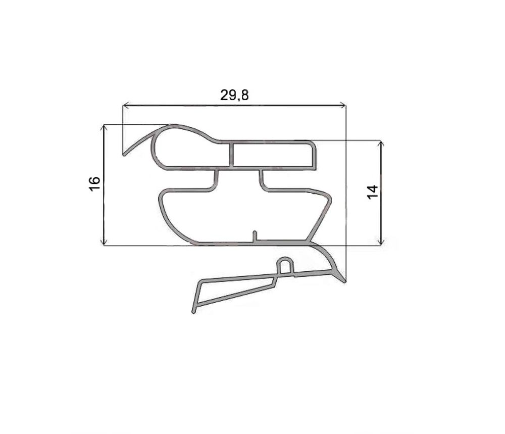 Уплотнитель для морозильника Саратов МШ-80А размер 780*450 мм(015/013/022)