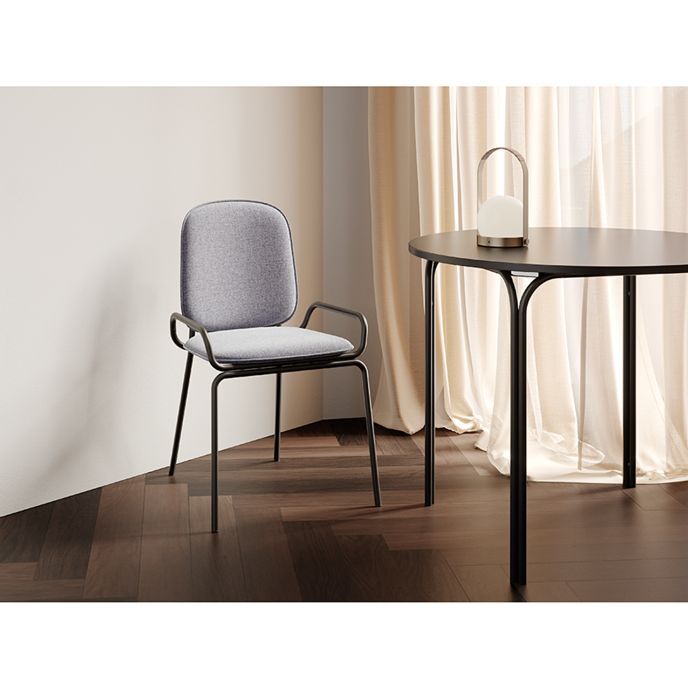 Стул LATITUDE Ror, Double Frame, велюр, черный/серый