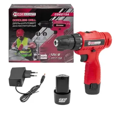 Дрель-шуруповерт аккумуляторная FORCEKRAFT FK-CD6215A