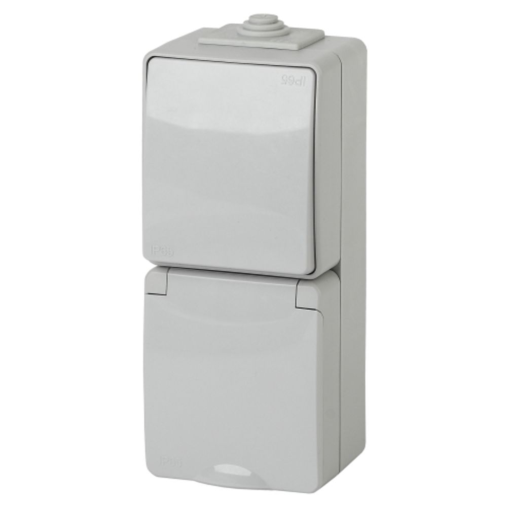 Блок розетка с выключателем ЭРА Эксперт 11-7607-03 IP65 16A-10AX-250В ОУ серый | Розетки и выключатели