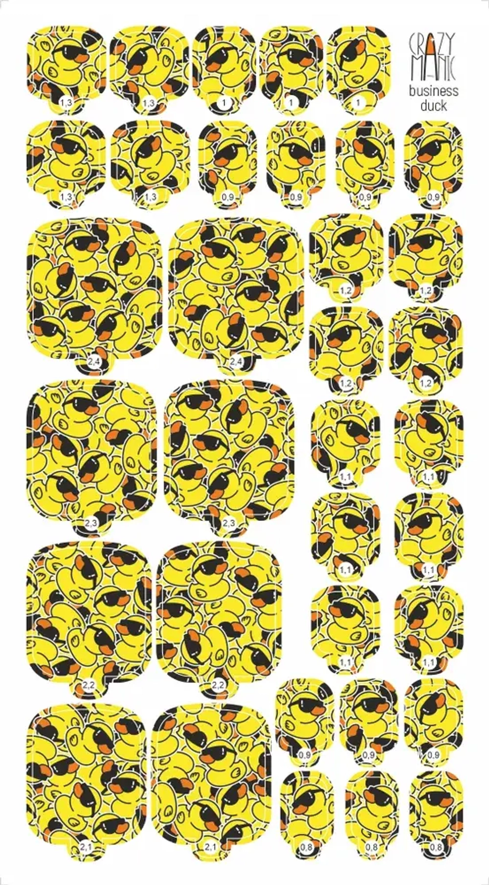 Пленка для педикюра Crazy Manic business duck