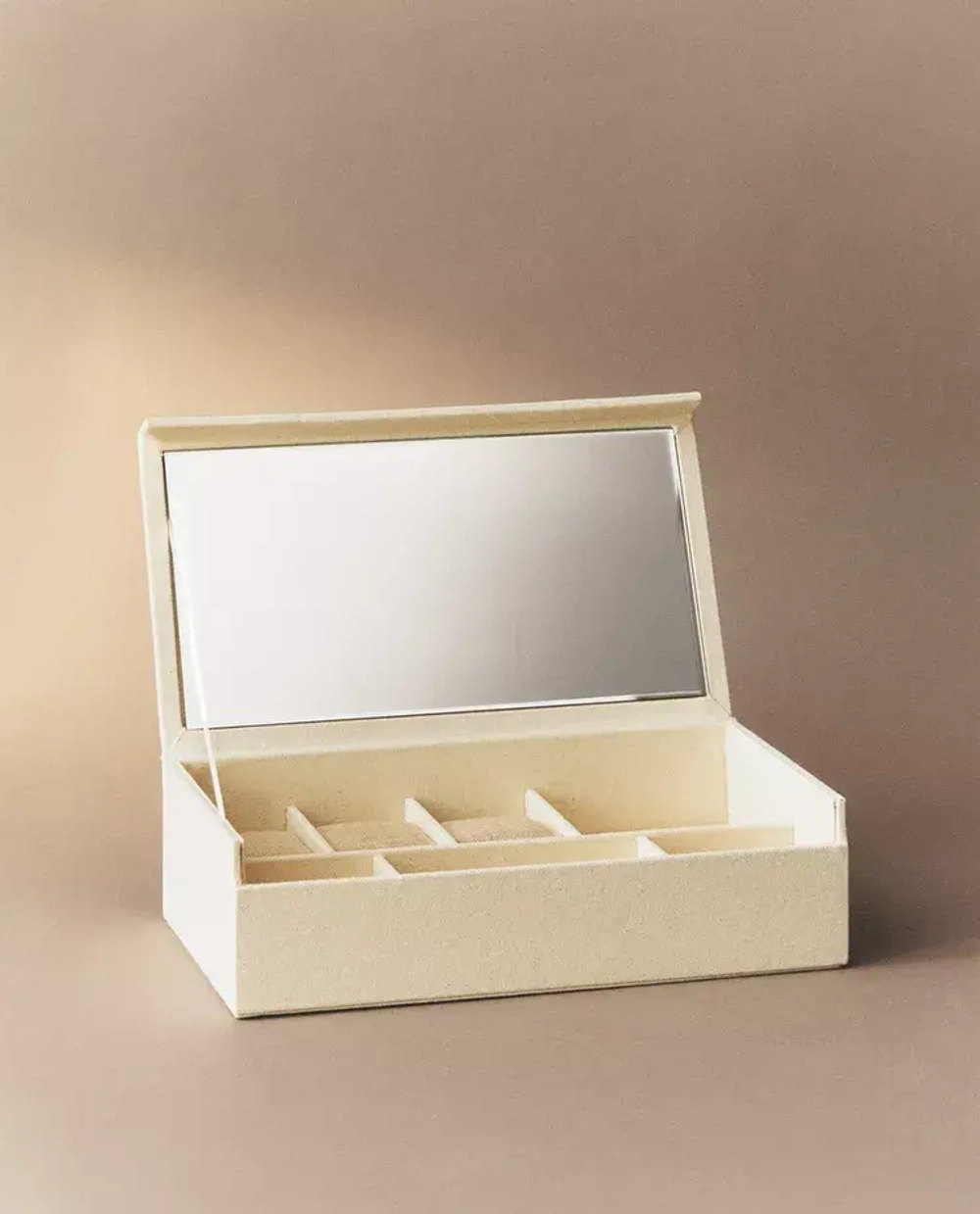 ZARA HOME ШКАТУЛКА ДЛЯ ДРАГОЦЕННОСТЕЙ, СВЕТЛО-БЕЖЕВЫЙ