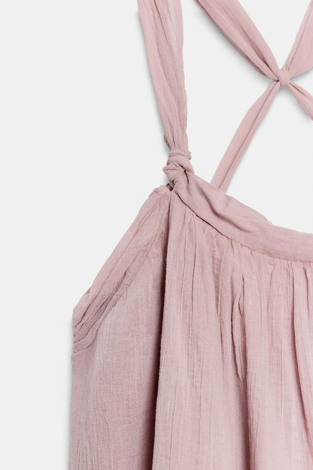 ZARA МИНИ-ПЛАТЬЕ НА БРЕТЕЛЯХ ИЗ ШИФОНА, СИРЕНЕВЫЙ