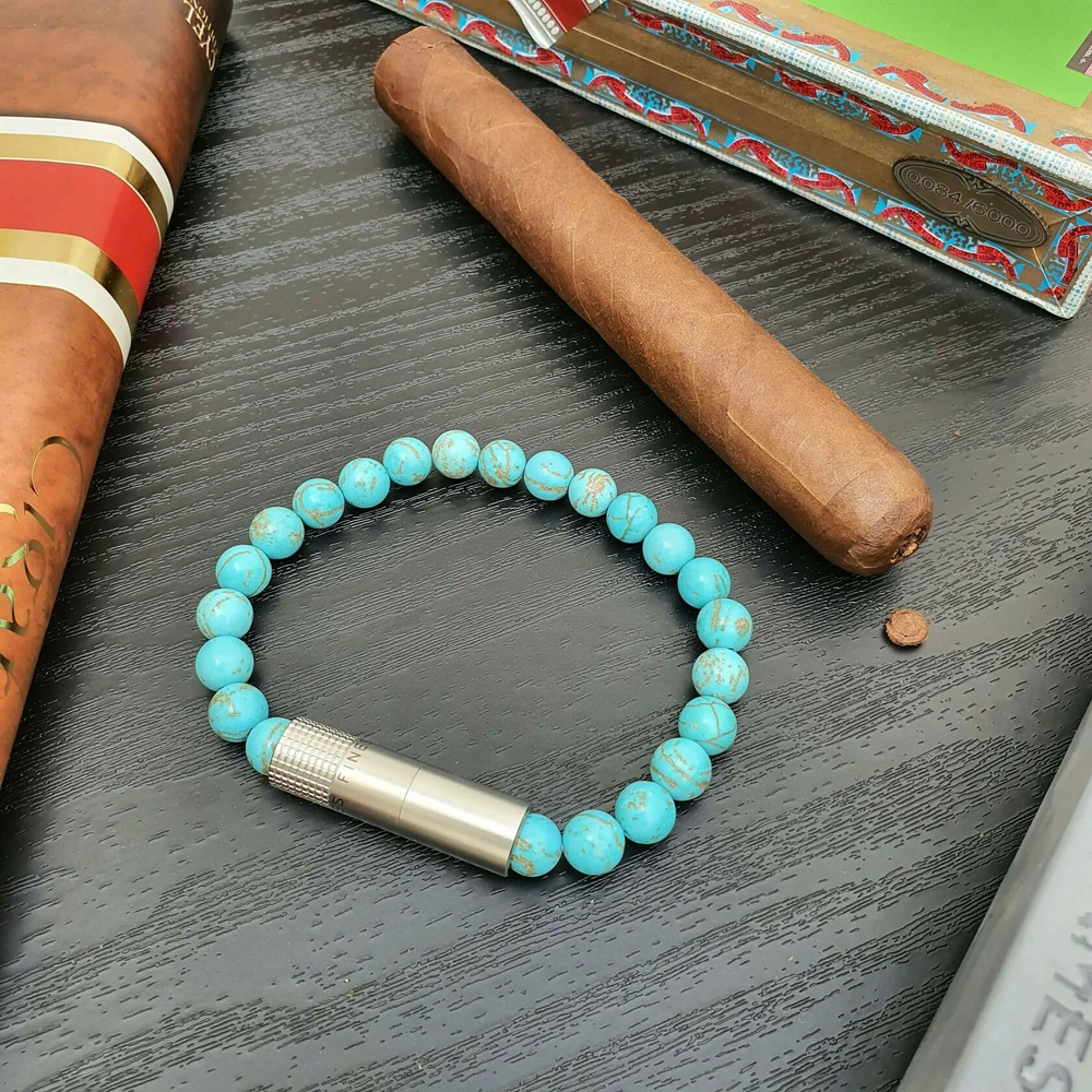 Браслет с пробойником для сигар TURQOISE 8mm
