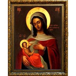 Блаженное Чрево. Барловская икона Божьей Матери на холсте.