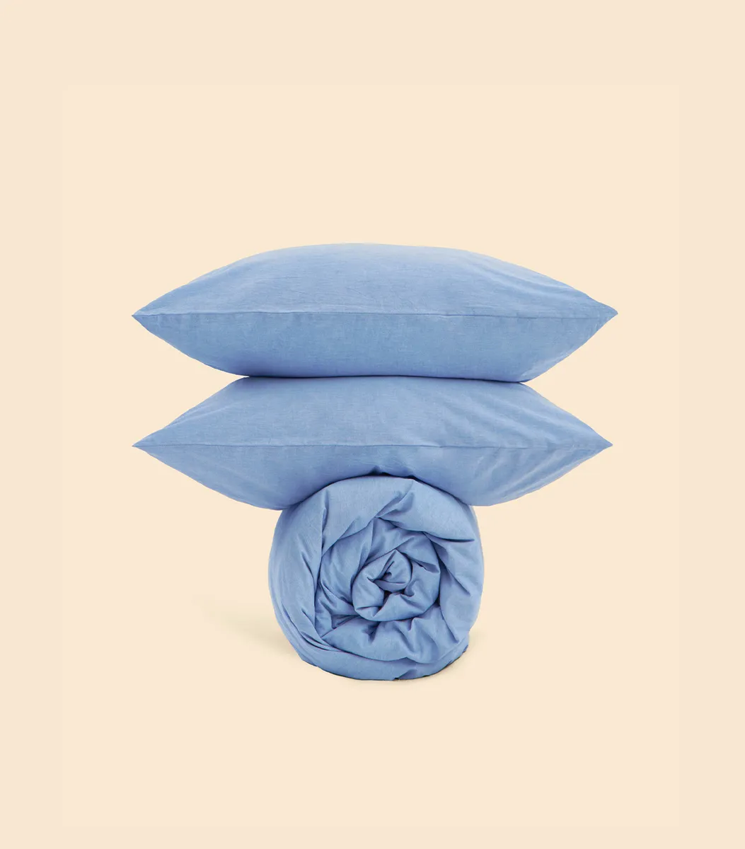 Простыня - Melange Smoky Blue - 230x260 (без резинки)