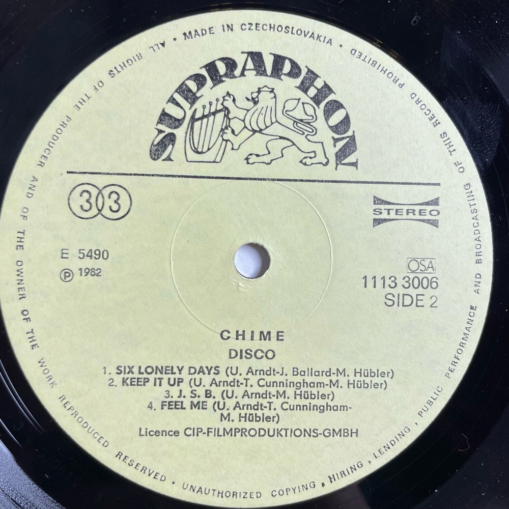 Винтажная виниловая пластинка LP Сбооник Диско Chime Disco (Чехословакия 1982)