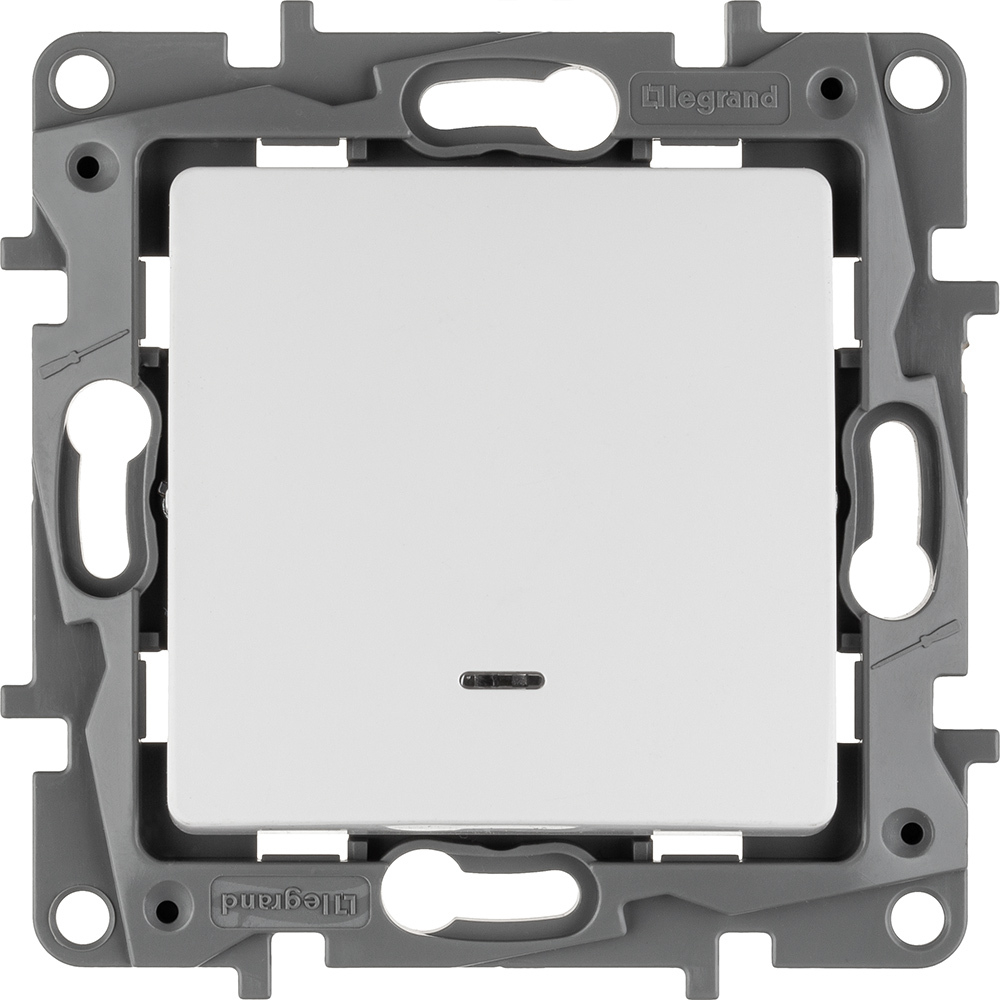 Выключатель 1-клавишный с подсветкой/индикацией 10А 250В белый ETIKA Legrand