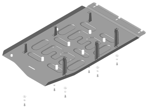 Защита топливного бака (версия Long) (2 мм, сталь для Volkswagen Transporter/Caravelle/Multivan T6.1 2020- Motodor.72706