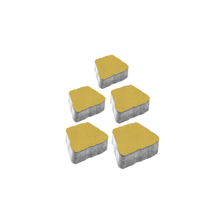 Тротуарная плитка АНТИК - Стандарт Желтый, комплект из 5 видов плит