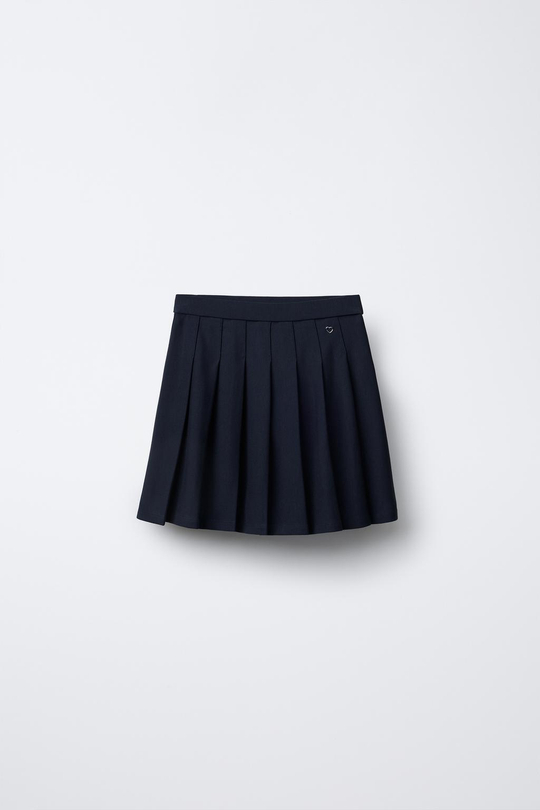 ZARA ЮБКА В СКЛАДКУ С ДЕТАЛЬЮ «СЕРДЦЕ», МОРСКОЙ СИНИЙ