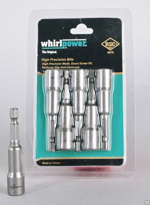 Насадка магнитная М10 (д/кровельн. сам-зов) 65мм. БЛИСТЕР / Whirlpower (цена за уп.5шт)