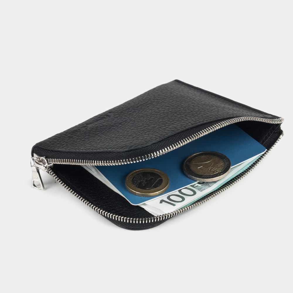 Мини-кошелек кожаный Aven черного цвета