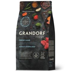 Grandorf Fresh сухой корм для стерилизованных кошек свежее мясо ягненка с бататом 2кг