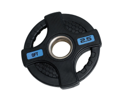 Диск олимпийский обрезиненный черный с двумя хватами 2,5 кг