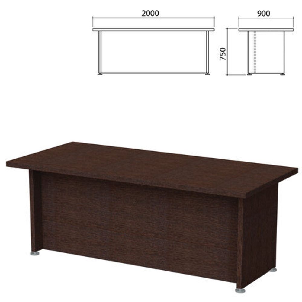 Стол письменный &quot;Приоритет&quot; 2000х900х750, венге (КОМПЛЕКТ)