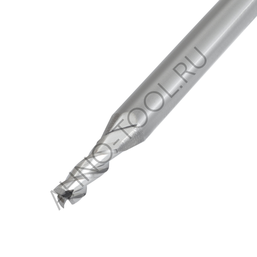 Фреза твердосплавная 1мм (L=50, l=3, хв=4) Z3 45° по алюминию и цвет.металлам BRAL-3E-D1.0 AHNO