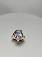 Кольцо бижутерное с кварцем мистик