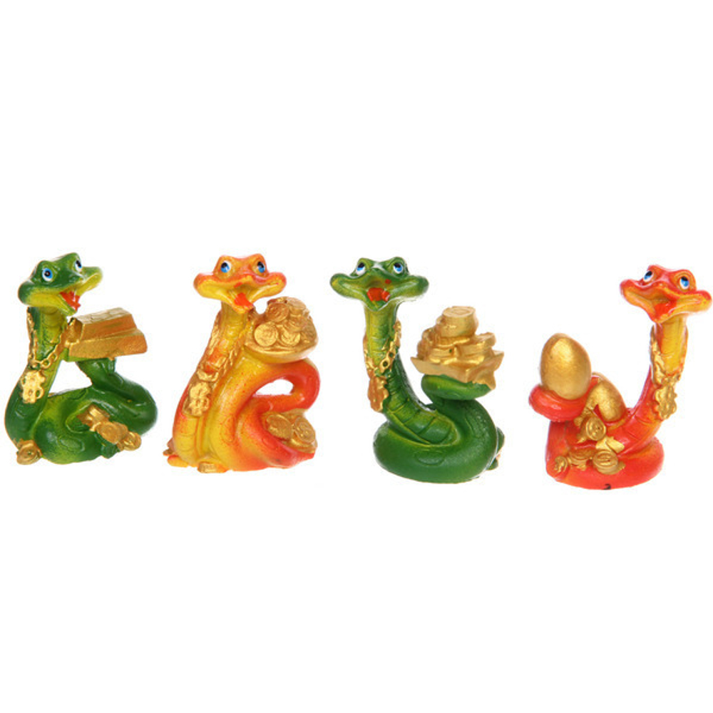 Фигурка новогодняя «Змейка с деньгами» 4,5*3,5*6,5 см, микс