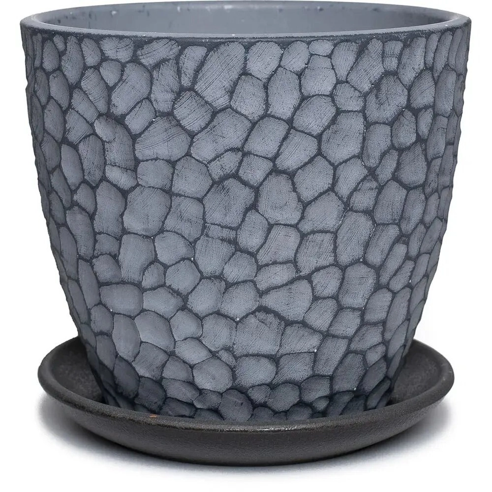 Горшок керамический БЕТОН МАНГО D180 ММ 2,15Л СЕРЫЙ