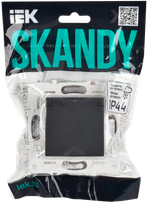 SKANDY Розетка 1-местная с заземлением с защитными шторками и крышкой 16А IP44 SK-R11G графит IEK