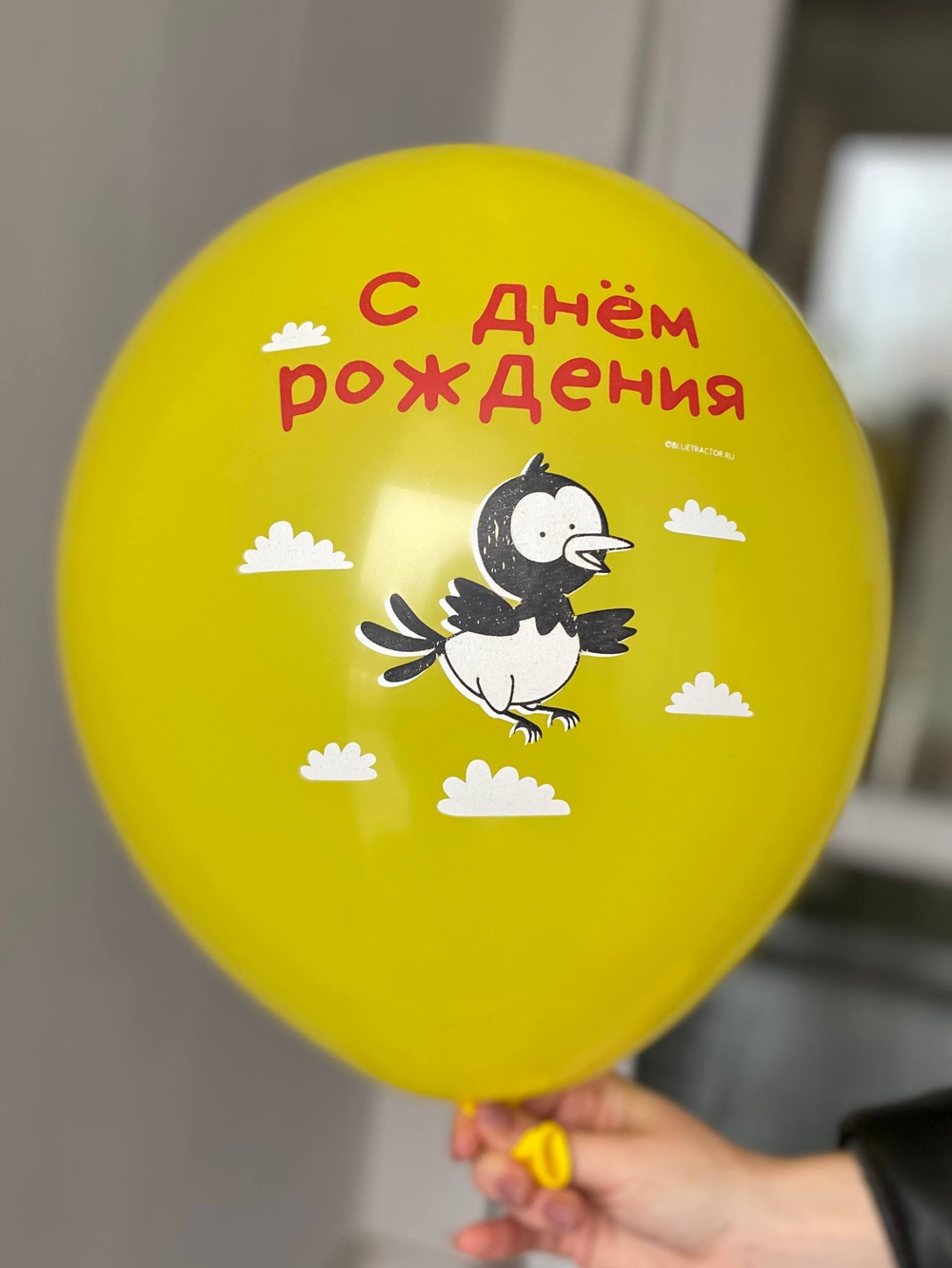 Воздушный шар с рисунком Синий трактор цвет в ассортименте 35см ПАЛИТРА №4348