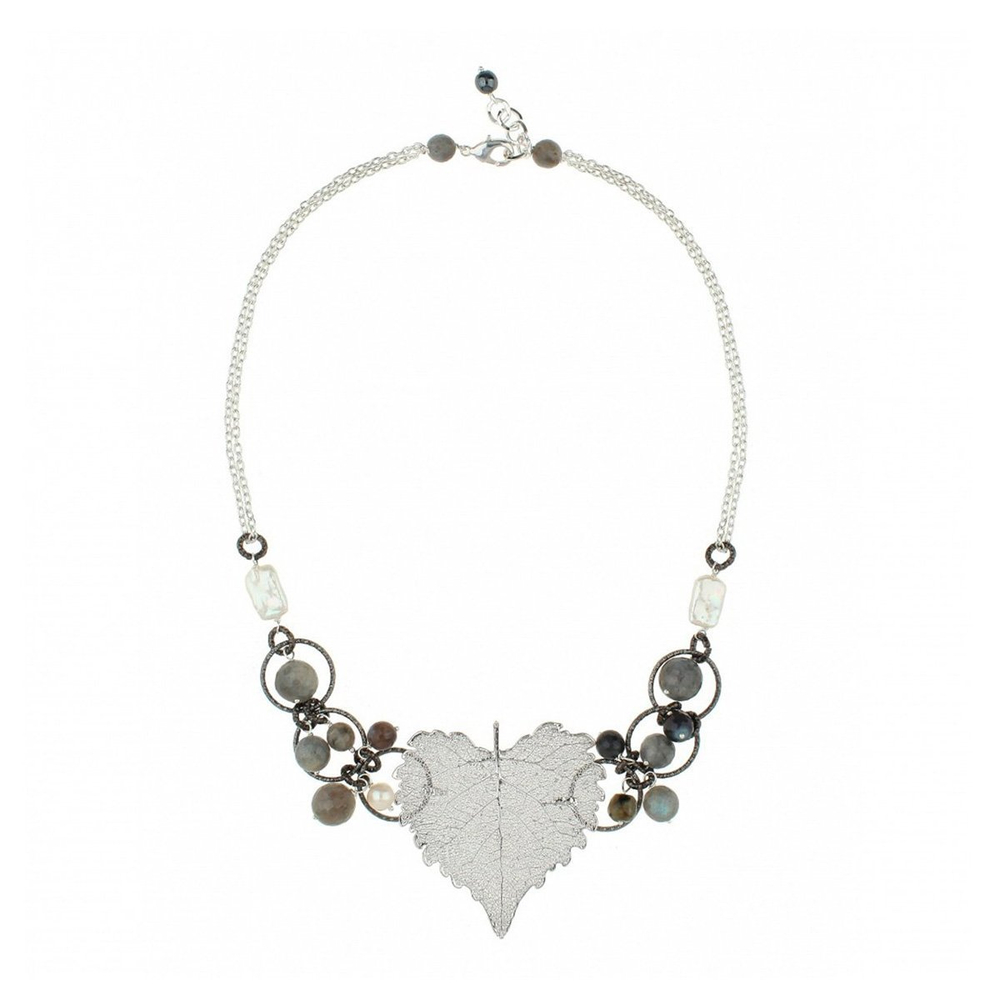 Колье лист Ester Bijoux Тополь CL863-S BW