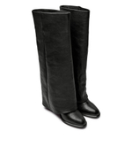 Кожаные сапоги казаки на каблуке See By Chlo\u00e9 - черный(SB43061A 20071)